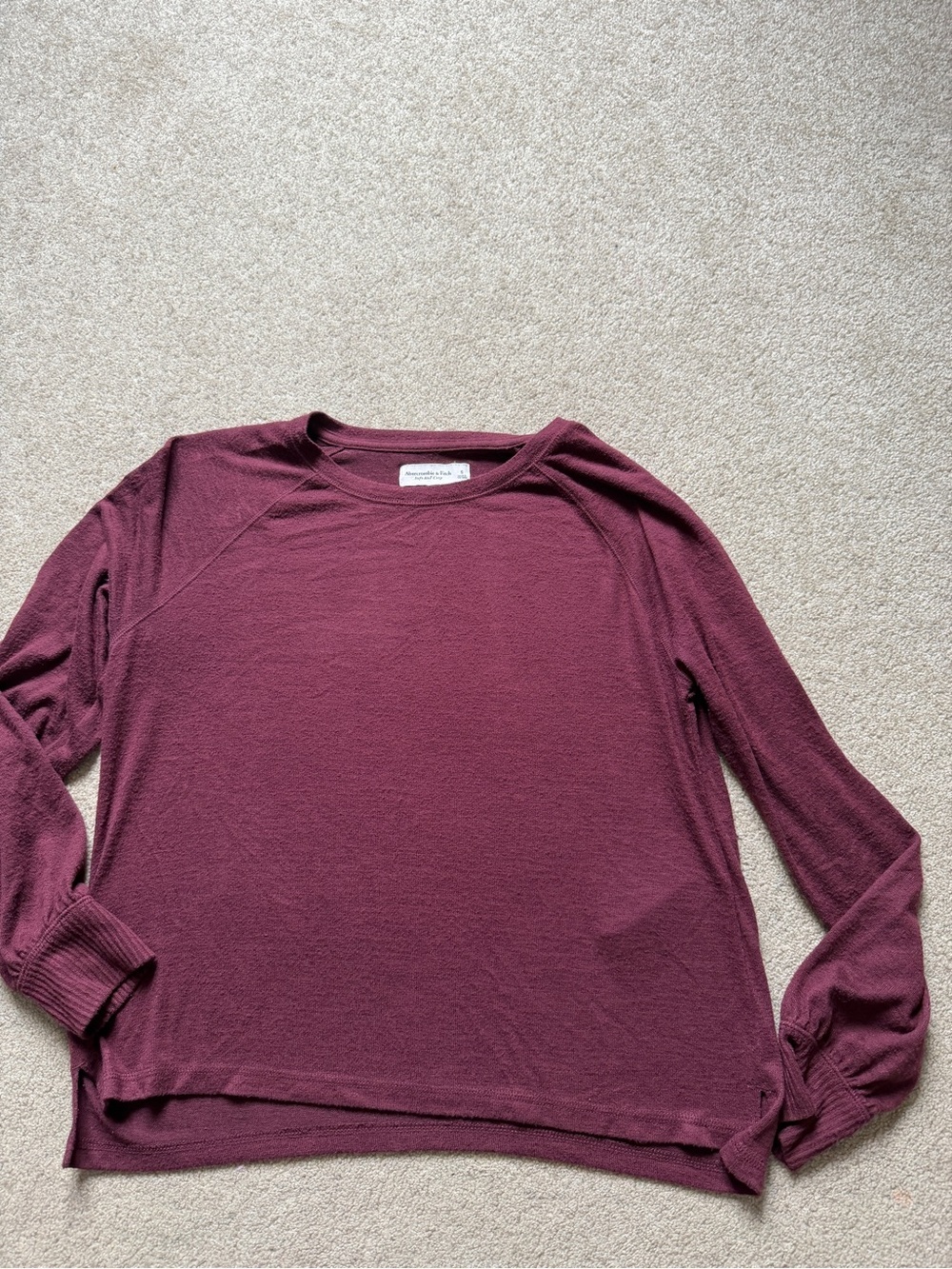 Abercrombie & Fitch Soft A&F Cozy Burgundy Pullover Sweater Small